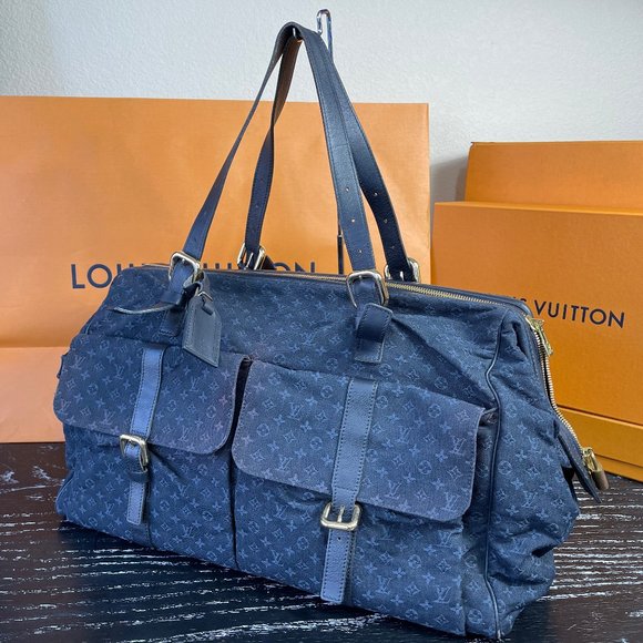 Louis Vuitton Navy Denim Travel Safari Duffle Bag